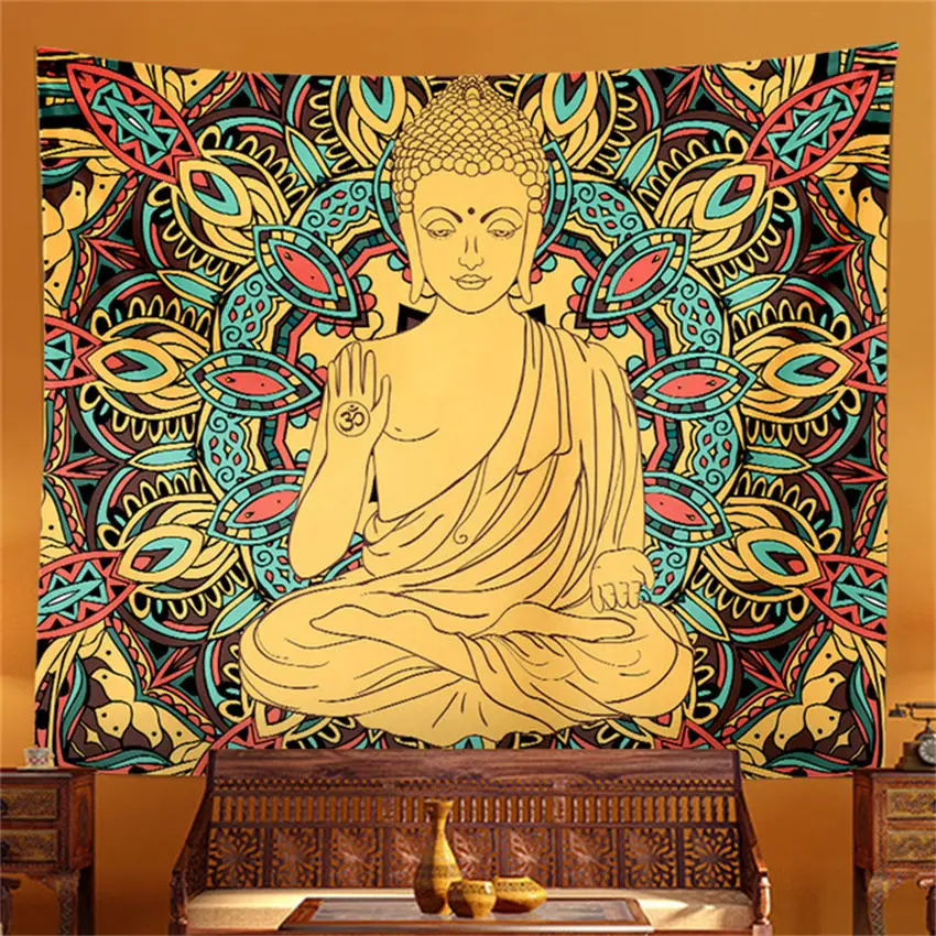 

New Style Buddha Tapestry Living Room Wall Cloth Sofa Background Cloth Bedside Tapestry Decoration Wall Painting