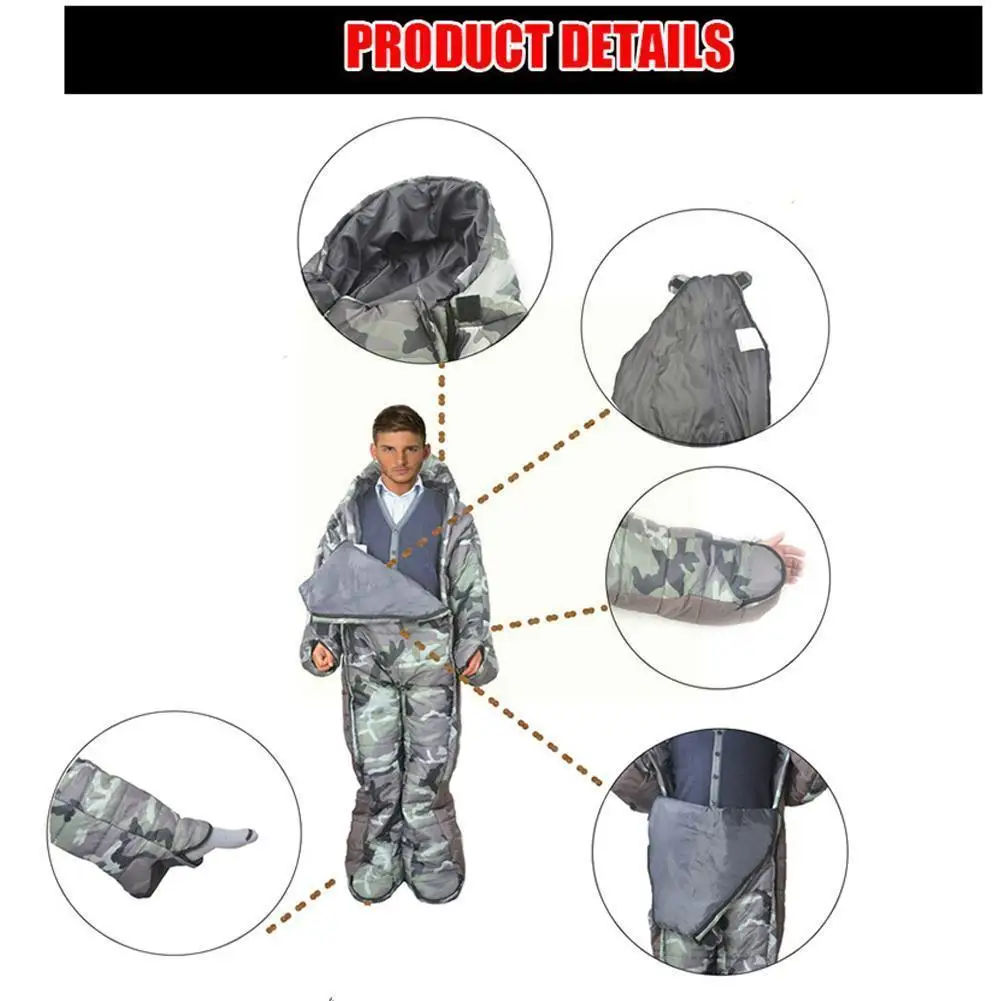 

Portable Humanoid Outdoor Sleeping Bag For Walking Camping Hospital Guard Night Temporary Rest Mummy Sleeping Bag Q8e6