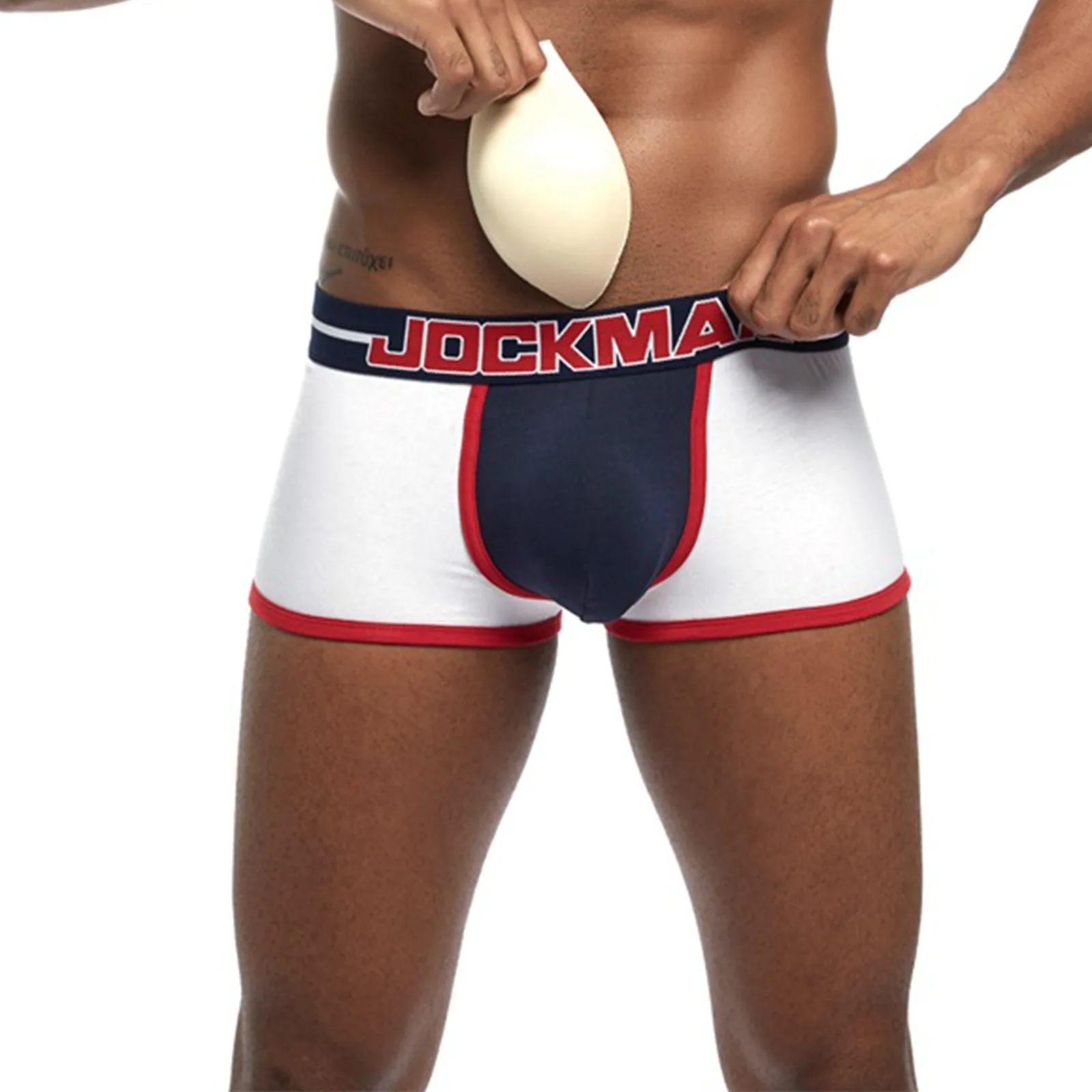 

JOCKMAIL brand Gay mens underwear boxers pouch Front sexy push up cup bulge enhancing and Back hip Enhance the buttocks Bottom