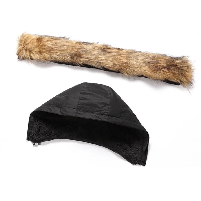 Mid-length Plus Velvet Thickened Hooded Warm Jacket Men's Outdoor Detachable Hooded Winter Jackets Men Plus Size Parkas