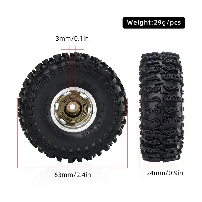 4 шт. 1 0 дюйма набор колесных дисков для 1/24 осевого SCX24 1/18 TRX4M-W187 Bronco Defender RC Micro Crawler