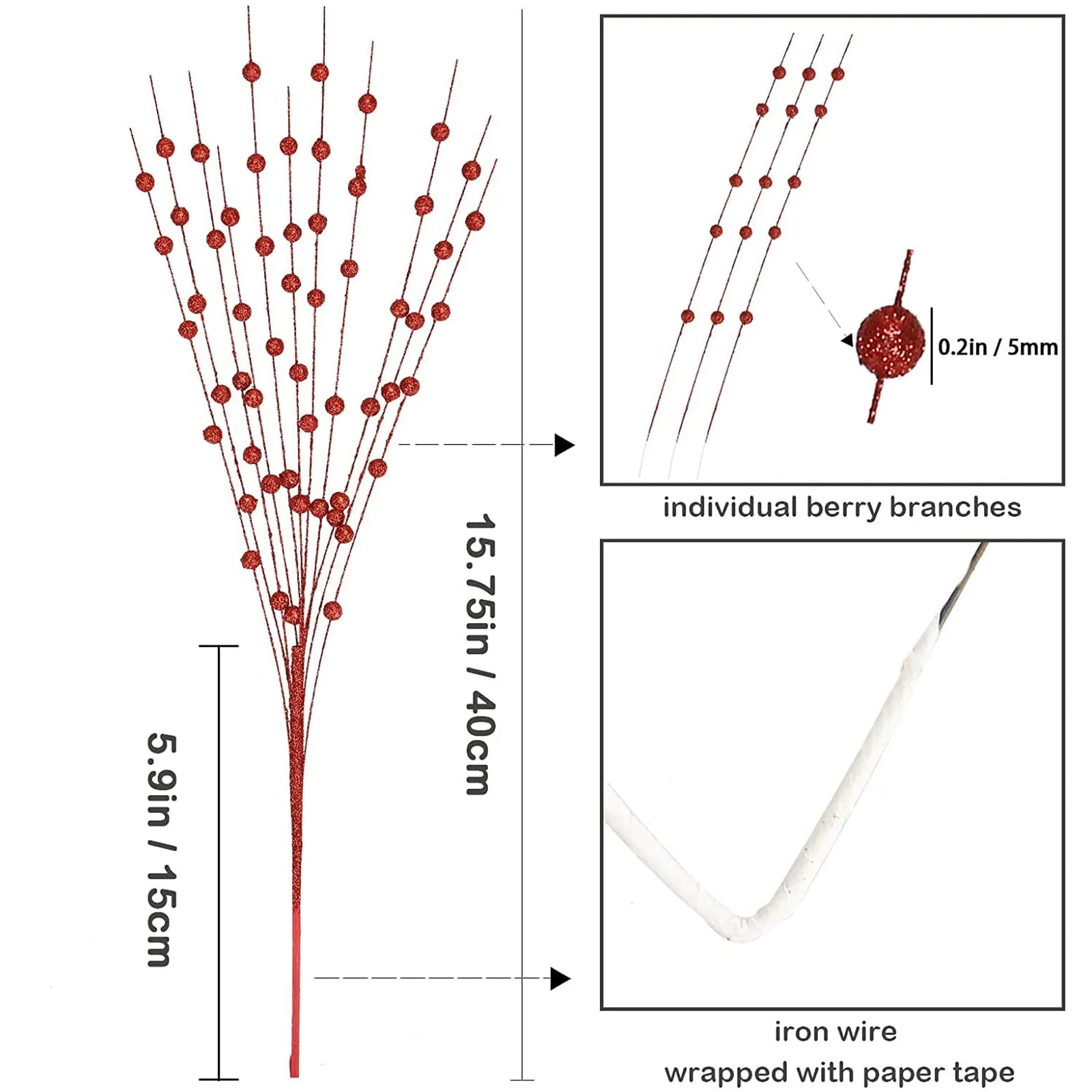 2024 10 шт. искусственные цветы ягоды искусственный цветок на Рождество Новый год Diy