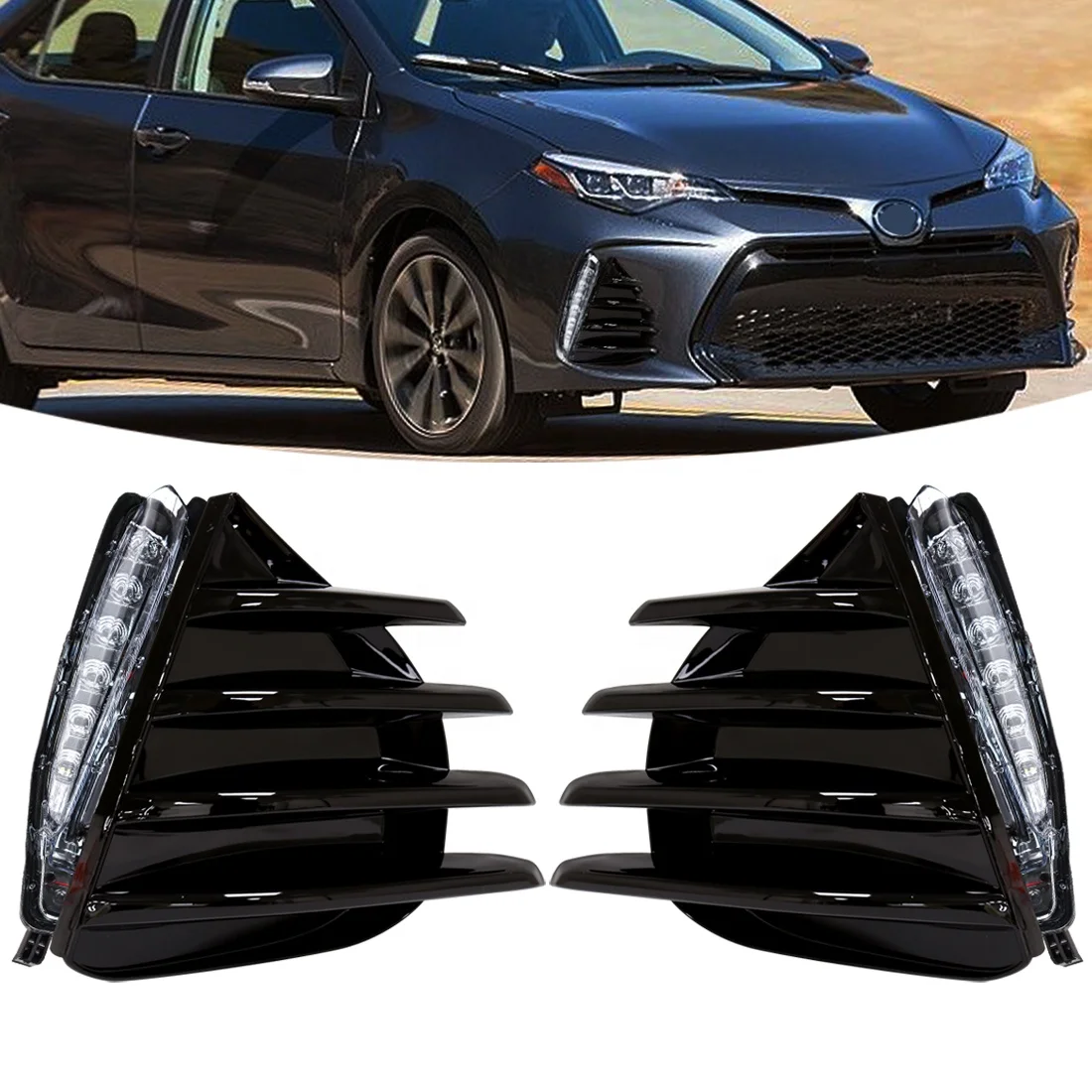 

Daytime Running Light DRL Front Led Fog Lights Car Lamp For TOYOTA COROLLA SE XSE 2017 2018 U.S Type