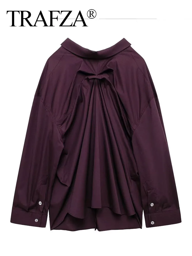 Блузка женская однотонная на пуговицах с отложным воротником и длинными