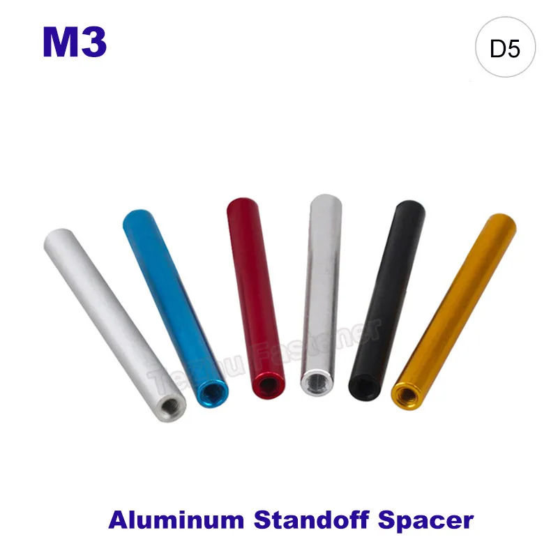 

5Pcs M3 Round Aluminum Profile Standoff Spacer Stud Fasteners Long Nut Riveter Screw Threaded Insert Hollow Pillars DIY