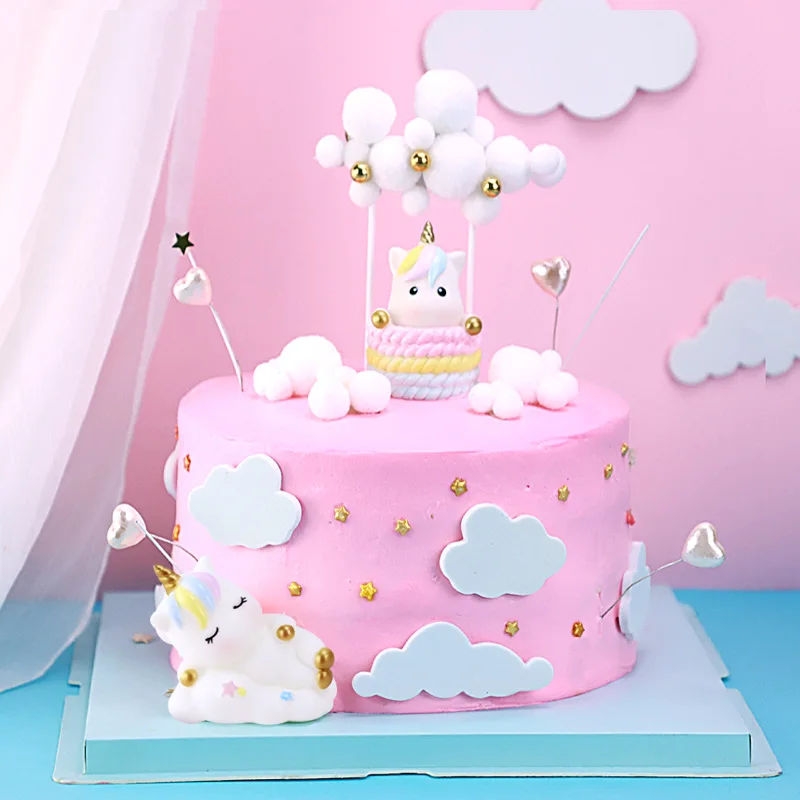 

Set Of 9 Pcs Unicorn Colorful Cake Topper Cake Decoration Birthday Party Decoration for Kids