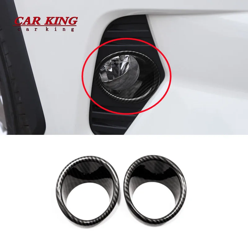 

For TOYOTA RAV4 RAV 4 XA50 2019 2020 2021 Front Fog Lights Lamp Ring Frame ABS Carbon Fiber Cover Trim Car Styling Accessories