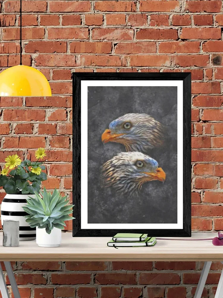 

Семейная алмазная живопись, Набор для вышивки головой орла, полная Алмазная вышивка, мозаичная картина Закрытая