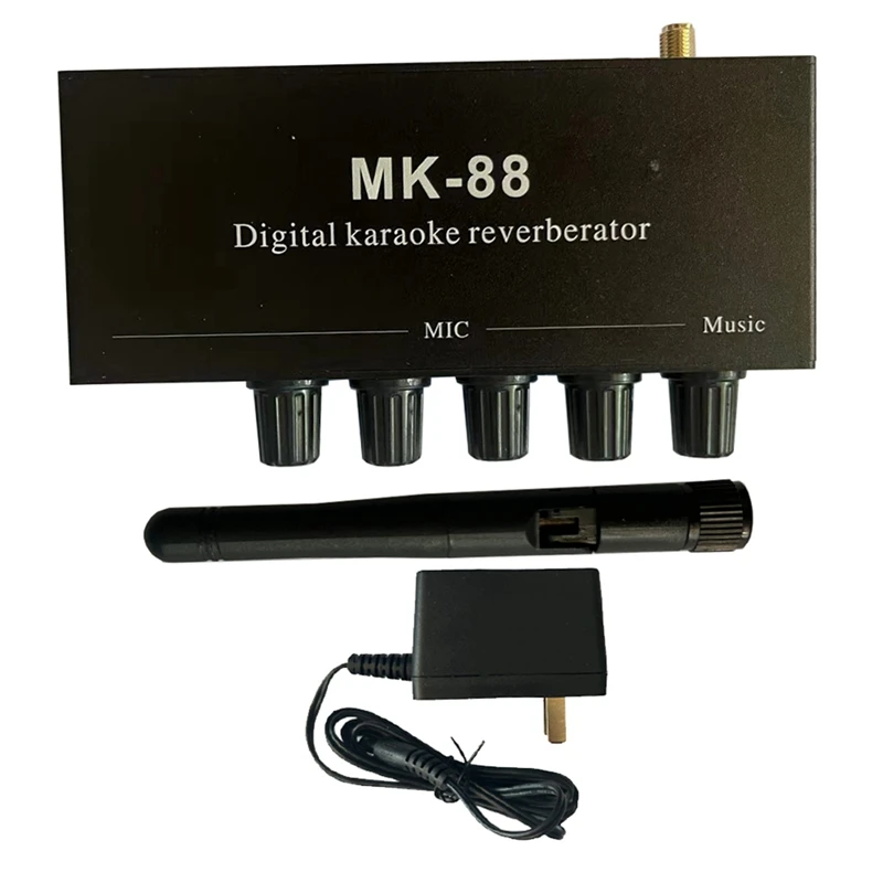 

MK-88 Audio Amplifier Mixing Board Stereo Preamplifier Audio Amplifier Mixing Board With DC 12V Power-Adapter US Plug