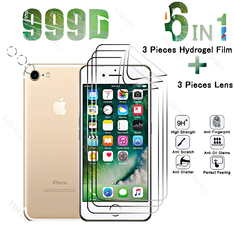 6 в 1, Гидрогелевая Защитная пленка для Apple IPhone 7, 4,7 дюйма