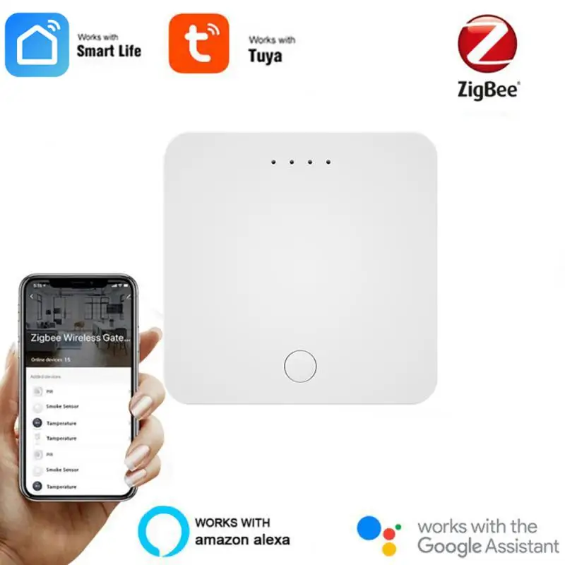 

Шлюз Tuya Smart Life Zigbee, хаб с дистанционным управлением через приложение, мост для умного дома, однорежимный проводной шлюз, работает с Alexa Google Home, «сделай сам»