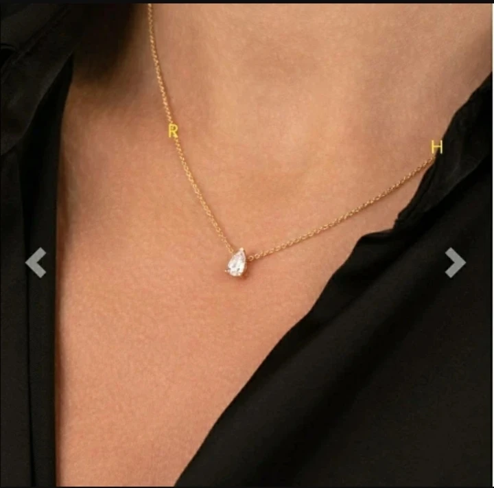 Фото Ожерелье IGI из желтого золота 14 карат с 2 каратами Lab Diamond Pear №1
