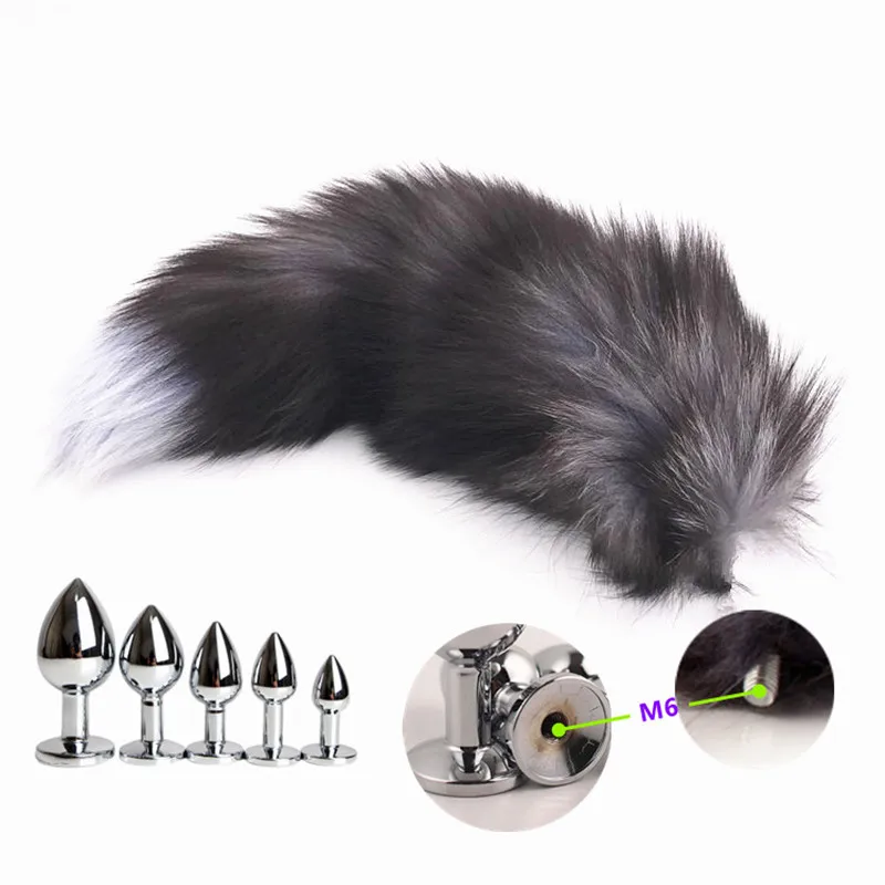Bdsm Games Anal Sex Toys of Fox Plush Tail with Detachable Metal Butt Plug for Couples Cosplay Homosexual Erotic Accessories