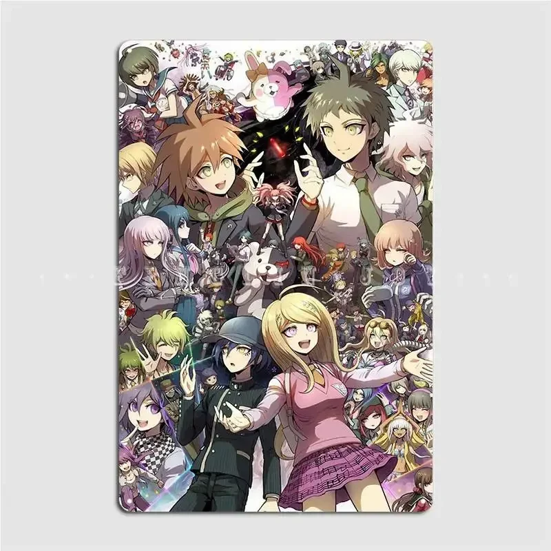 Фото Danganronpa Makato Hajime Kaede Nagito металлическая вывеска для кинотеатра, гостиной, настенный декор, жестяная вывеска, постер №1