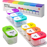 1pcs 7 day weekly pill box tablet organizer bpa free medicine storage case drug container mix color pill holder dropshipping