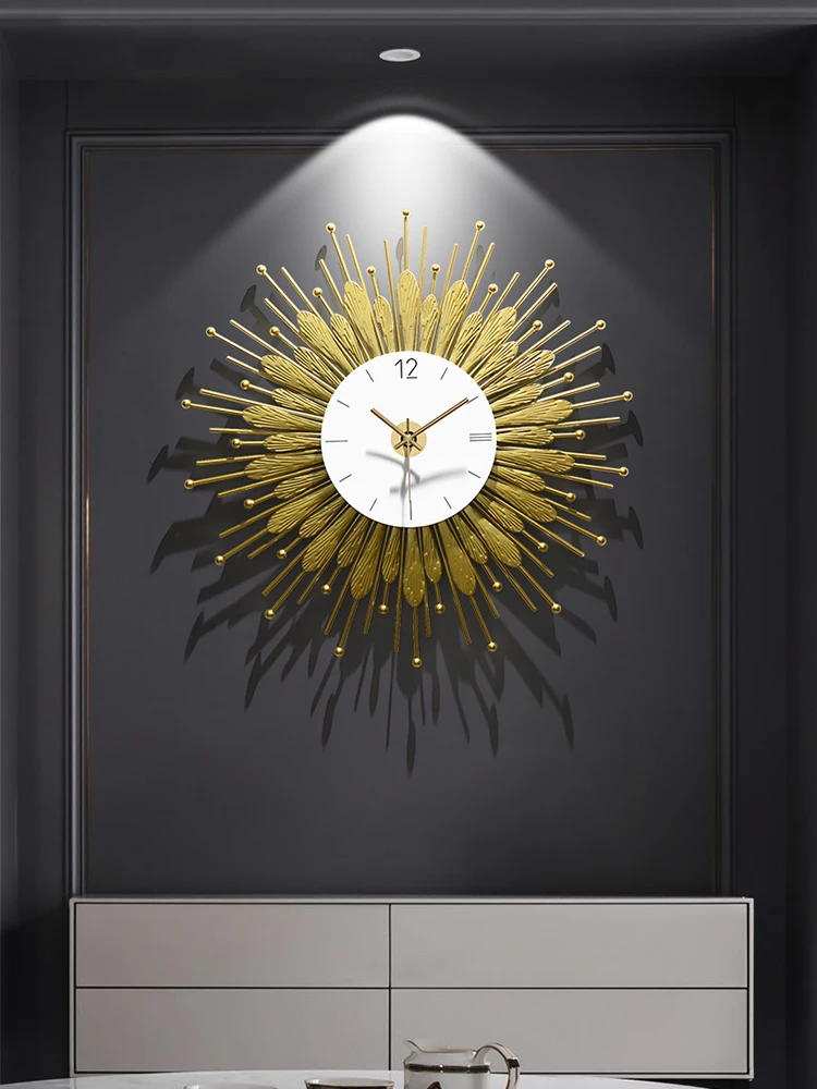 

Luxury Wall Clock Modern Decoration Living Room Nordic Creative Art Chinese Metal Large Wall Clock Room Decor Aesthetic horloge