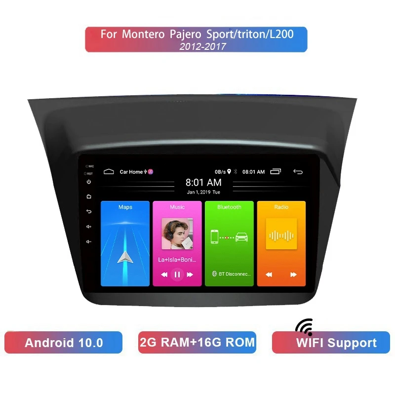 

9 Inch 2 Din Android 10.0 Car MP5 Player 2+16GB Wifi Bluetooth GPS Navigation For Mitsubishi Montero Pajero 2012-2017