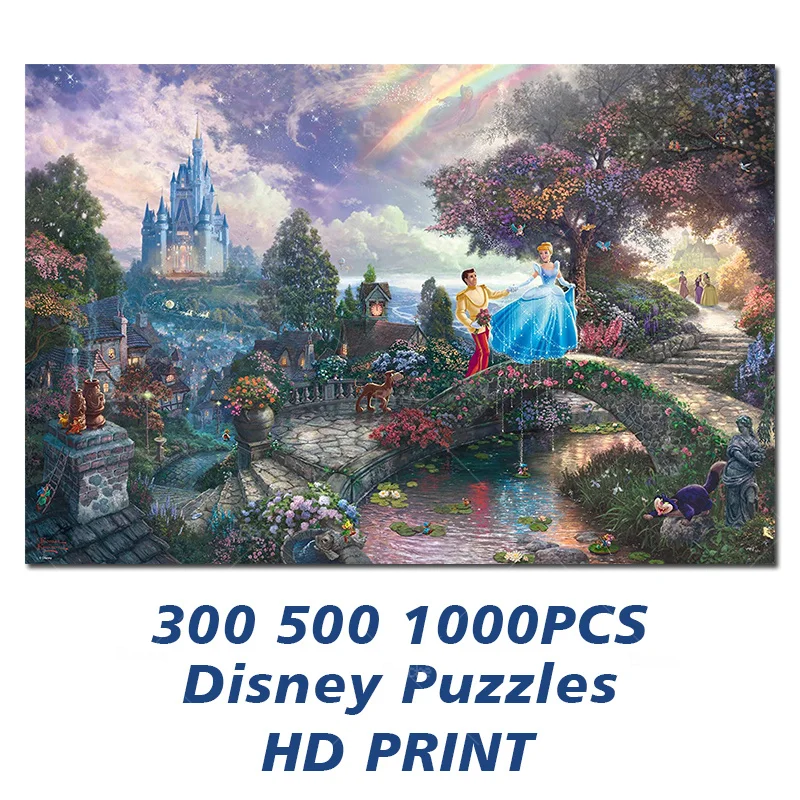 

Disney Cinderella Princess Prince Castle Bridge Dreamlike Puzzles 300 500 1000PCS Paper Jigsaw For Girls Teen Like Friend Gift
