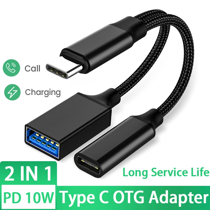 

USB C OTG кабель адаптер для телефона 2 в 1 Тип C штекер на USB C гнездо зарядный порт для Samsung Xiaomi с USB разъемом разветвитель адаптер