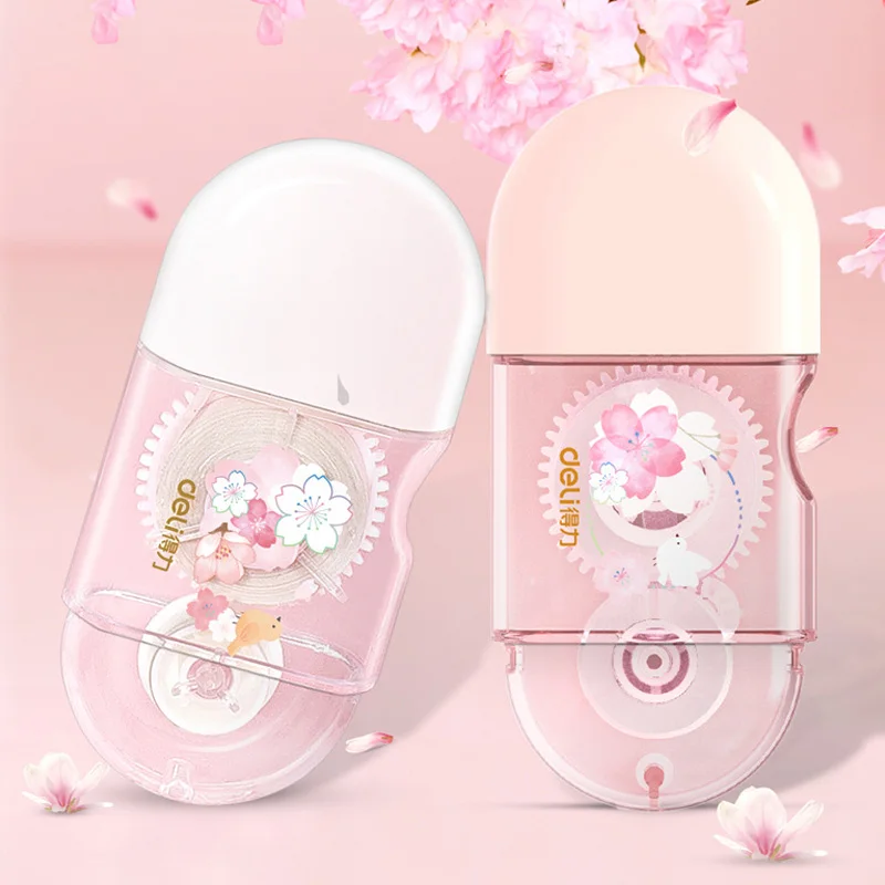 

1Pcs 5mm*8m Cherry Blossoms Correction Tape Students Exam Large Capacity Alter Stationery School Office Creative Kawaii Supplies