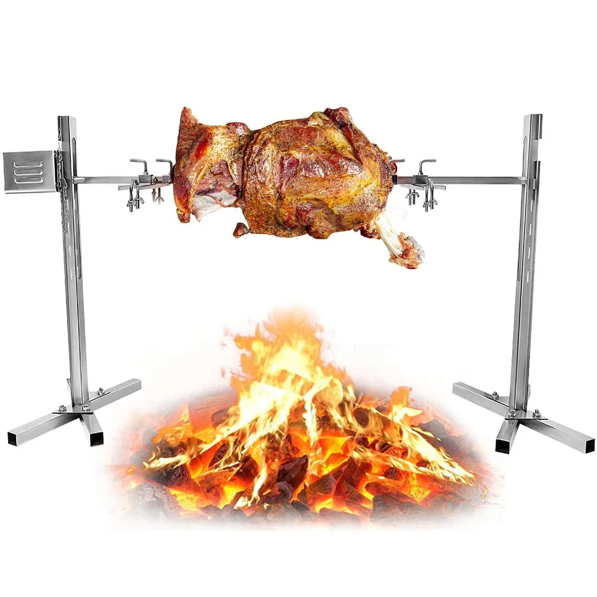 stainless steel electric motor outdoor rotisserie bbq spit roaster grill rod camping barbecue kits bbq tools us plug 15w 110v free global shipping