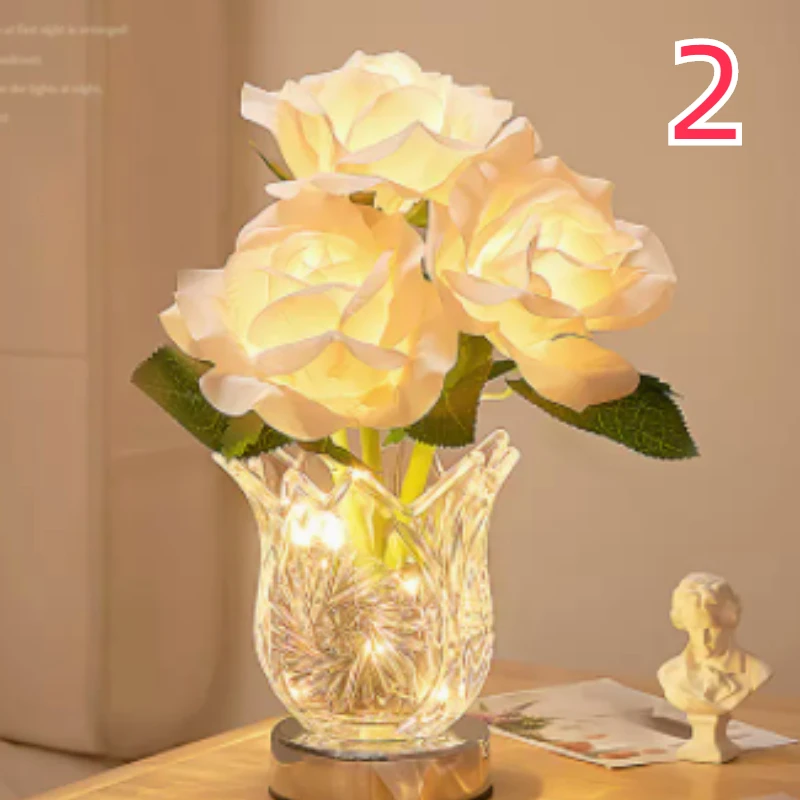

J135689 Bedroom bedside atmosphere decoration floral table lamp