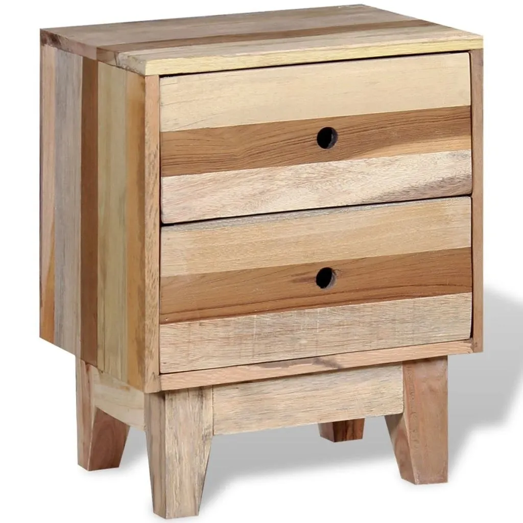 

Bedside Cabinet Solid Reclaimed Wood