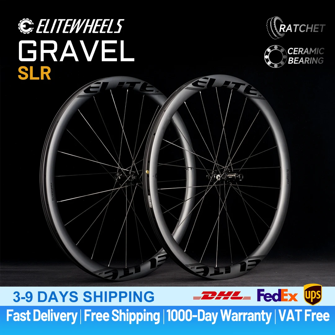 ELITEWHEELS SLR GRAVEL Carbon Wheelset Ratchet System 36T Disc Brake Cyclocross 700C Wheels Center Lock