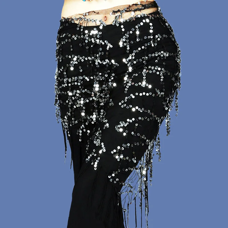 

Belly Dancing Hip Scarf with Fringe and Sequins for Beginners belly dance belt