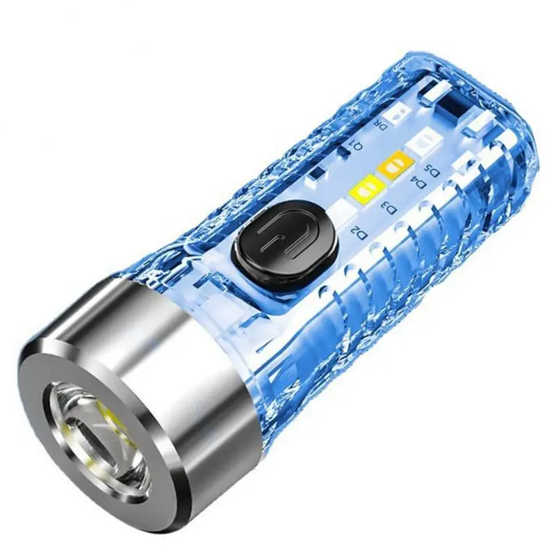 

Mini Keychain Flashlight Charging Multi-function Waterproof Fluorescent Warning Camping LED Flashlight Camping Pocket Torch