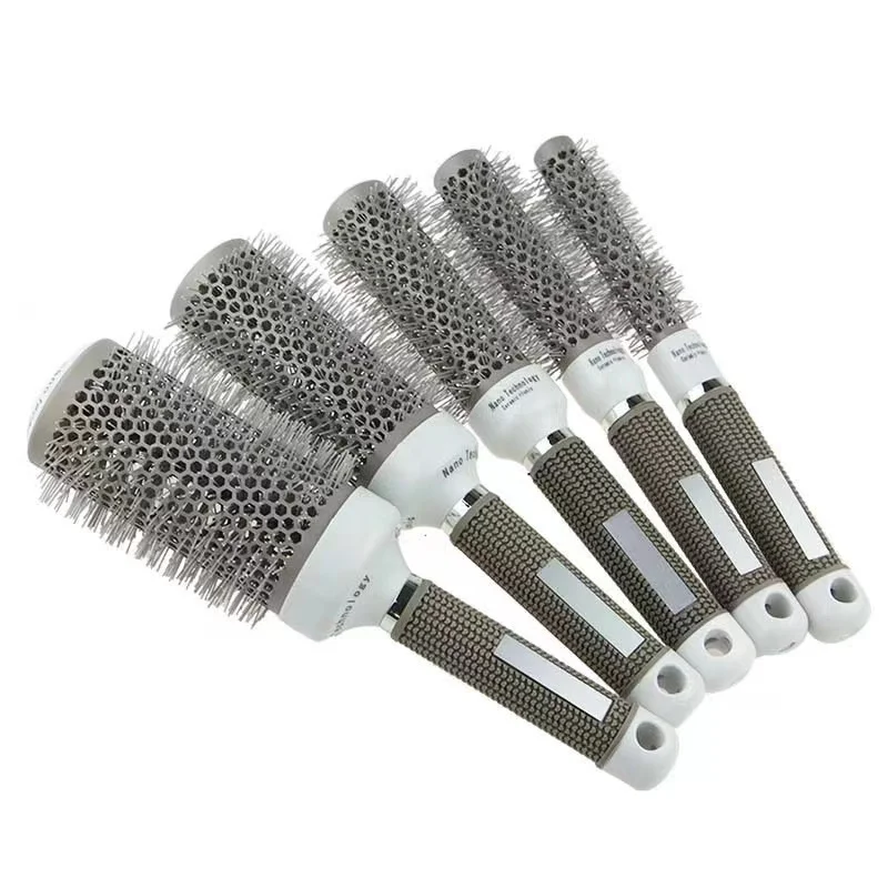 Круглая Расческа с подушкой расческа для волос серая алюминиевая трубка