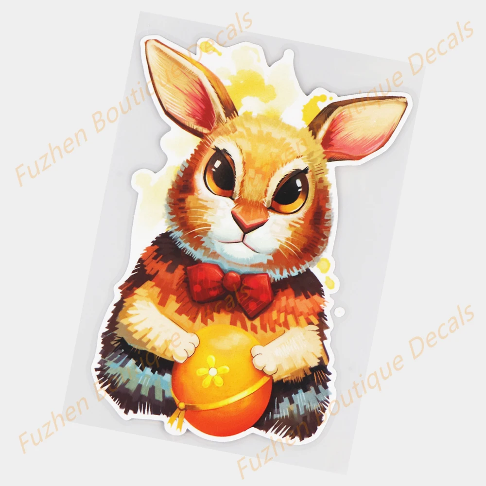 

Fuzhen Boutique Decals Exterior Accessories Cute Watercolor Rabbit Vinyl Car Stickers Creative Body Decoration Cartoon Decal