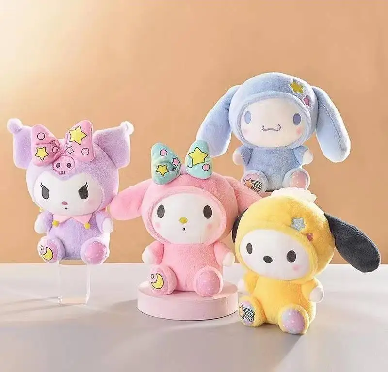 

8 Inch Sanrio Plush Toy Cute Cartoon Soft Stuffed Animal Kuromi My Melody Cinnamoroll Plushie Doll Gift for Fans