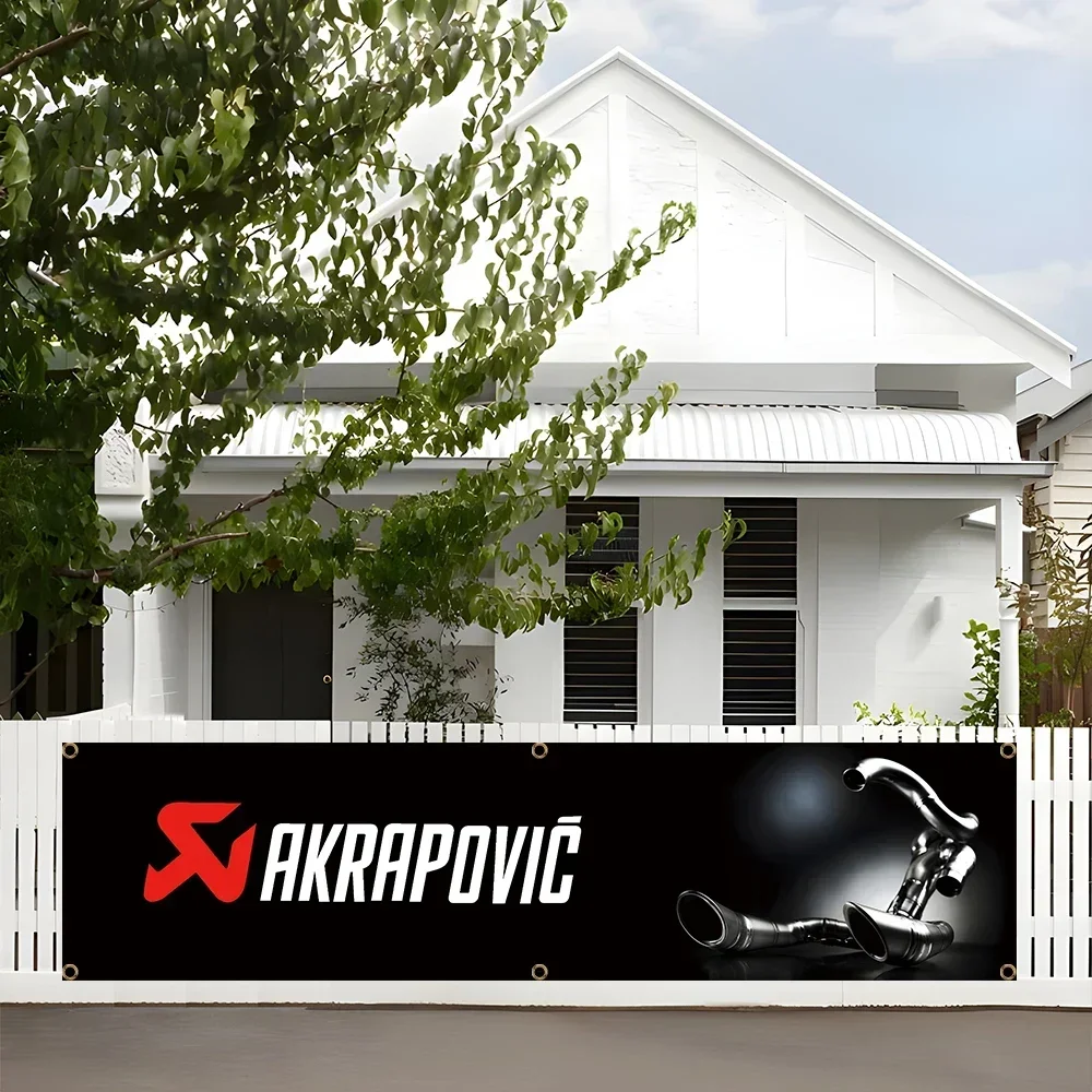 Фото 45X180CM Akrapovics баннер флаг полиэстер печатные автозапчасти флаги для декора комнаты гаража 90x360 см №5