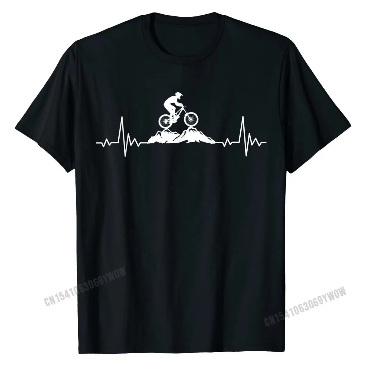 

Футболка мужская хлопковая с принтом, топ с рисунком сердцебиения для горного велосипеда, винтажный подарок на велосипед, топ с графическим принтом, для дня рождения