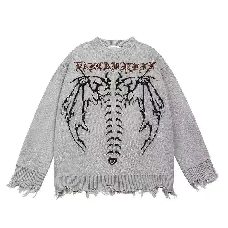 

Мужская одежда 2022, модный готический женский свитер в стиле Харадзюку, мужские вязаные Джемперы, Женский Свитер оверсайз, уличная одежда