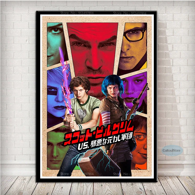 Картина на холсте постеры HD принты Классический Скотт Пилигрим против мира кино
