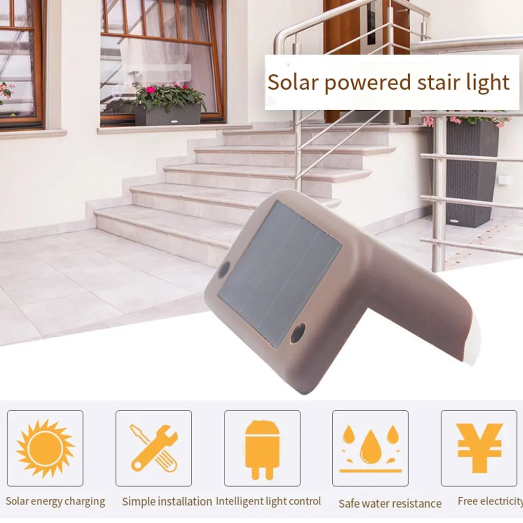 

4PCS Solar Light Wall Mounted Power Saving Railing Lights Landscape Lighting