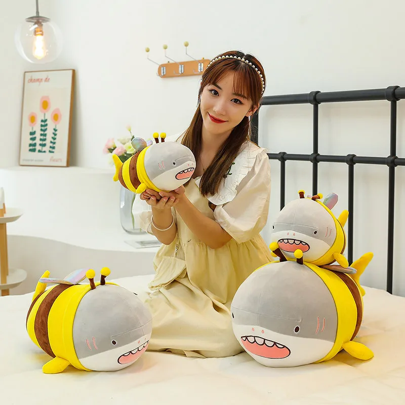 

Plush toys Shark and bee Sharks and Bees Children's Toys Doll Shark Bee Plush Pillow is unisex.
