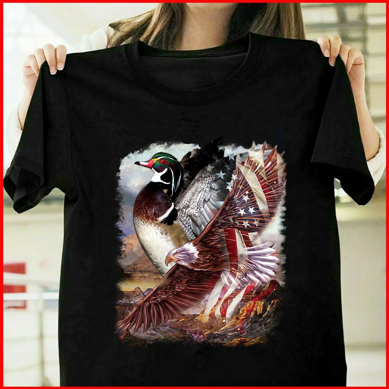 

Mallard Duck American Patriot For Mallard DucK Lover T Shirt Size S_3XL