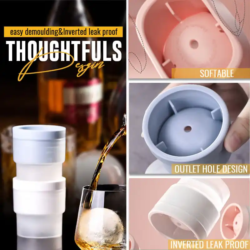 

6cm PP+PET Ice Mold Stackable Circular Ice Hockey Mold Large Spherical Frozen Ice Cube Tray Whiskey Silicone Round Ice Ball