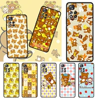 anime rilakkuma cute for xiaomi redmi note 11 10 pro max 5g 11t 10s 9 9s 8 7 tpu soft silicone gel black phone case fundas cover