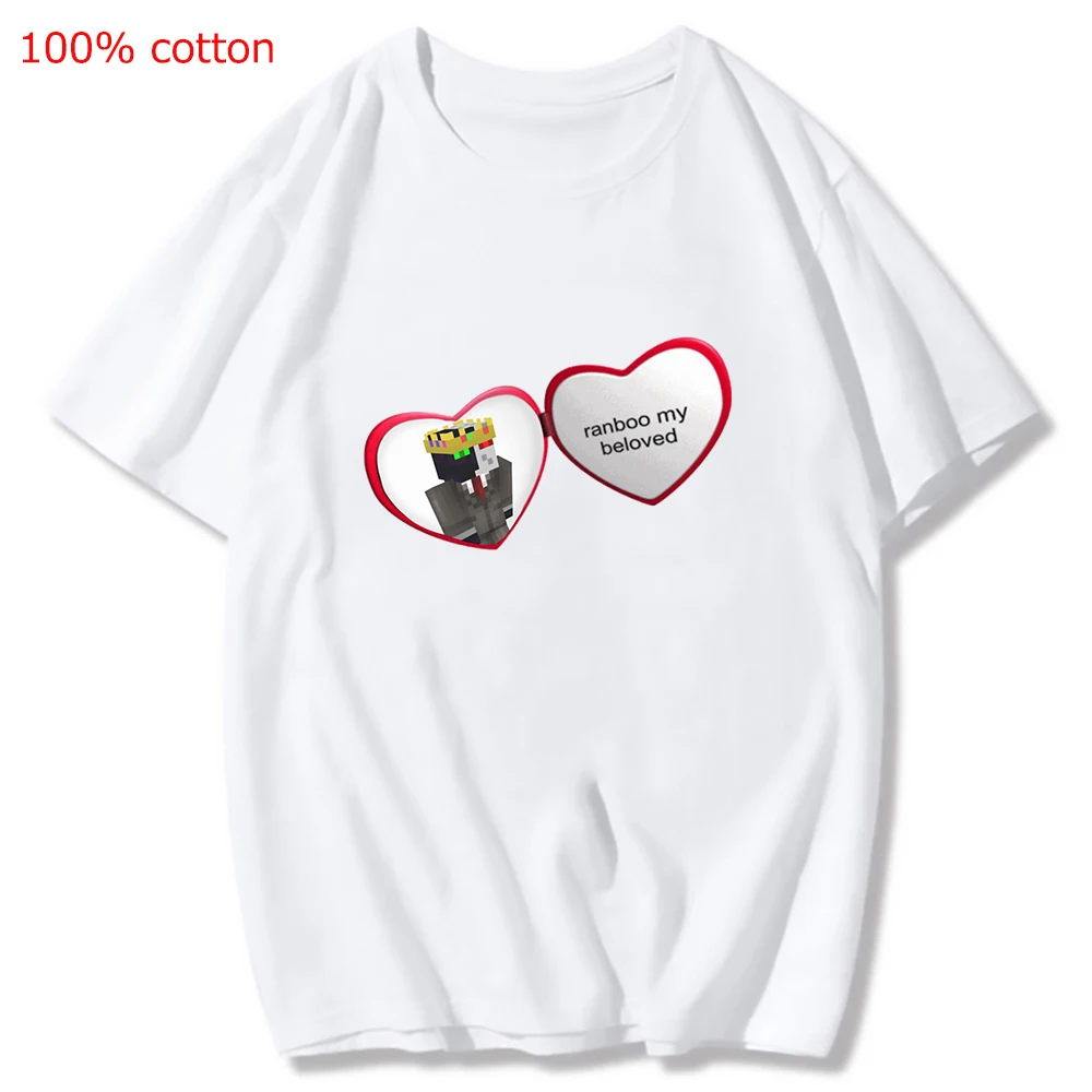 Женская/мужская футболка с принтом Quackity летняя черная/белая уличная одежда в