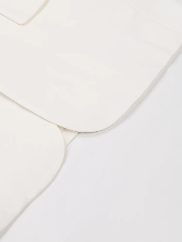 [EAM] Женский белый элегантный пиджак с оборками новый свободный лацканами и