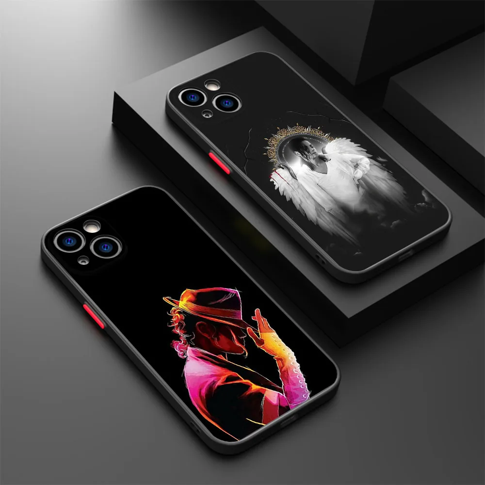 Чехол для телефона iPhone 14 13 12 Mini 11 15 Pro XS Max X XR SE 7 8 6S 6 Plus MJ Майкл Джексон Прозрачный