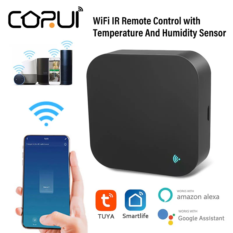 

CORUI IR Remote Control Smart WiFi Universal Infrared Remote Controller Temperature & Humidity Monitoring For Alexa Google Home