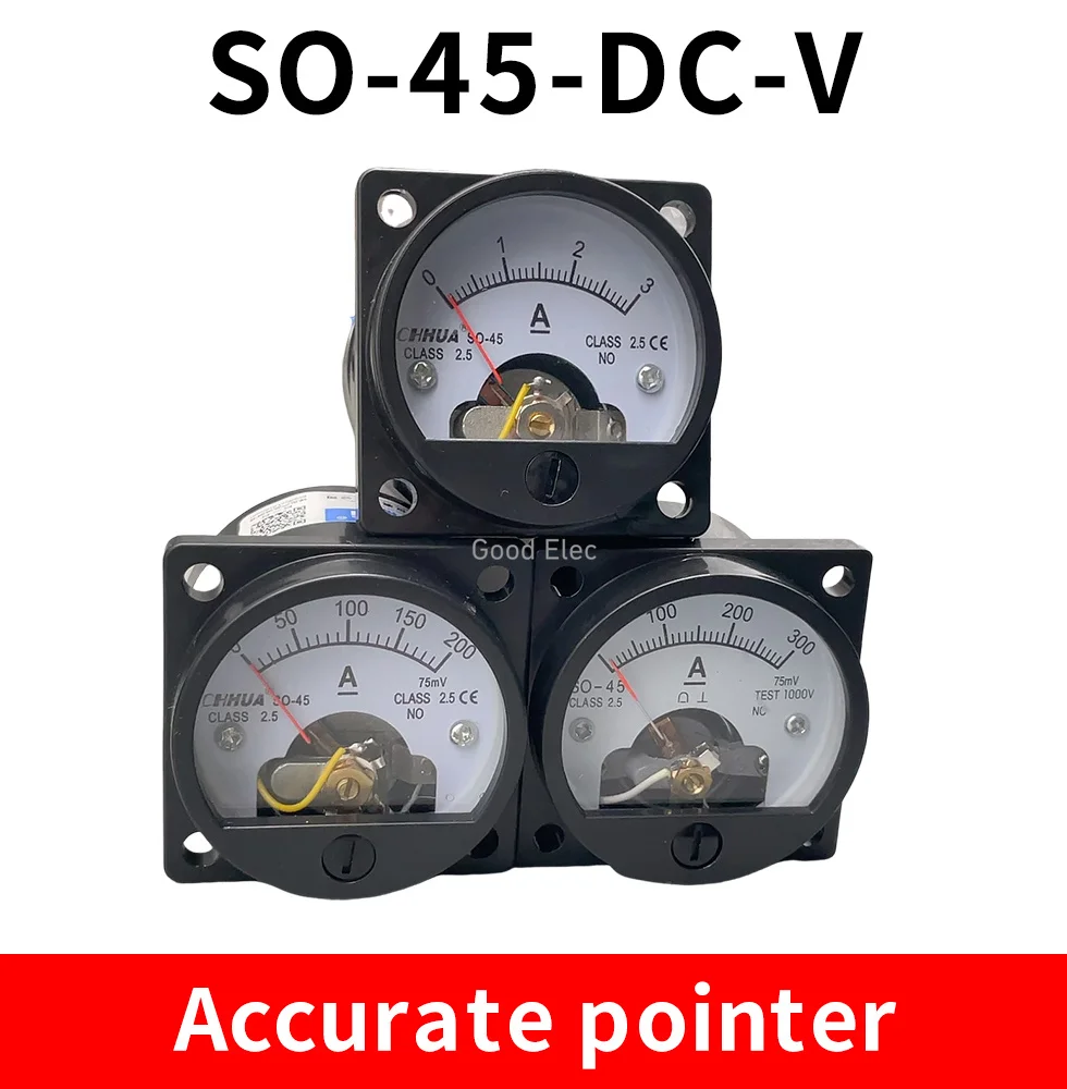 SO-45 DC Anlog Вольтметр 1V2V3V5V10V15V20V30V40V50V100V150V200V250V300V400V450V500V панельный измеритель