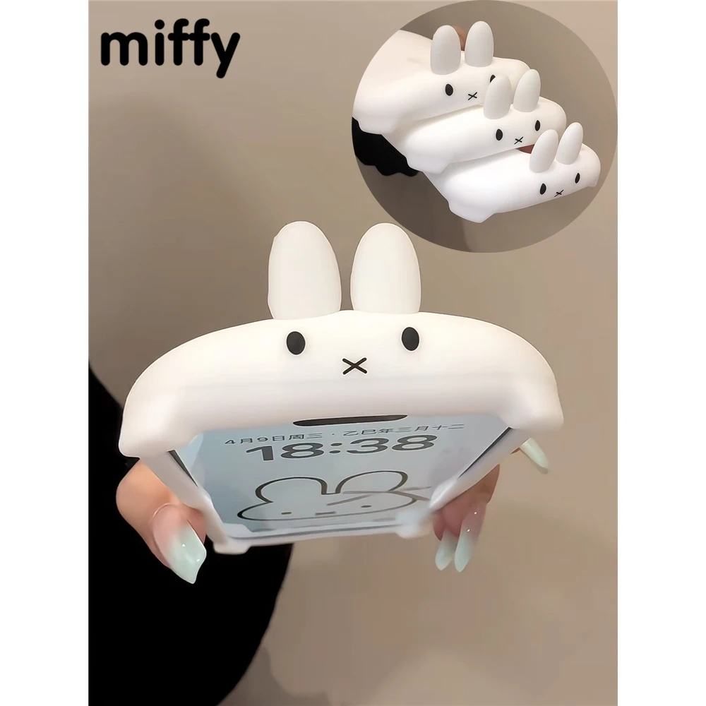 Фото Kawaii чехол для телефона Miffy стереоскопический 11/12/13/14/15/16 ProMax все включено силиконовый мягкий корпус анти-падение Рождественская игрушка в подарок №1