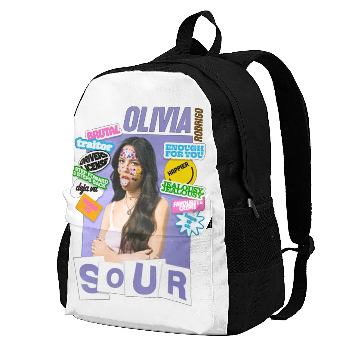 

Графические забавные рюкзаки для девочек в детском стиле, Оливия Родриго кислый good vu, студенческий дышащий рюкзак для девочек, элегантные с...