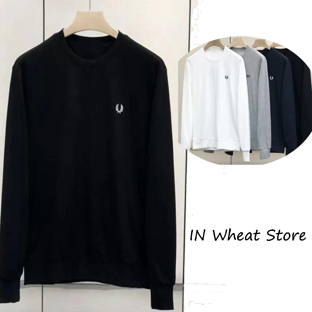 

Пуловер с вышивкой пшеницы и круглым вырезом для мужчин и женщин, свободный плюшевый Топ, свитшот для гольфа